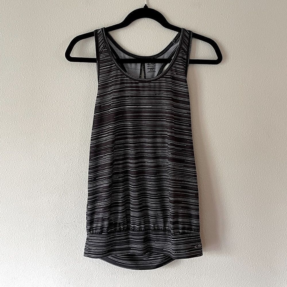 Women’s Champion, Black & White, Loose-Fit, Racerback Athletic Tank. Size Small.